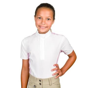 Romfh Kids' Classic Short Sleeve Show Shirt - White/Soft Plum Graphic Waves