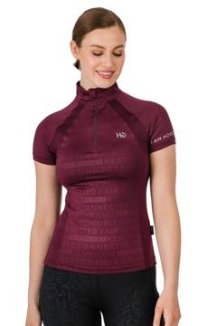 Horseware Women's Aveen Half Zip Short Sleeve Tech Top - Beetroot