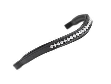 Shires Aviemore Flower Diamante Browband - Havana