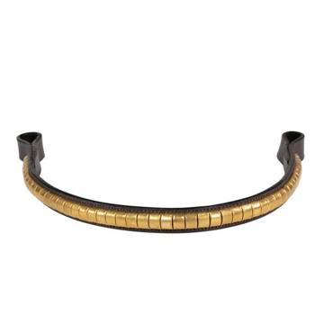 Horze Brass Clincher Browband - Brown/Brass