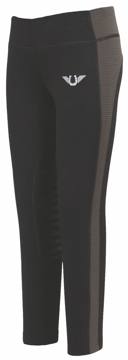 TuffRider Kids' Ventilated Schooling Riding Tights - Black/Charcoal
