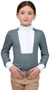 OPENBOX: Chestnut Bay Kids' SkyCool Liberty Long Sleeve Show Shirt - X Large - Slate