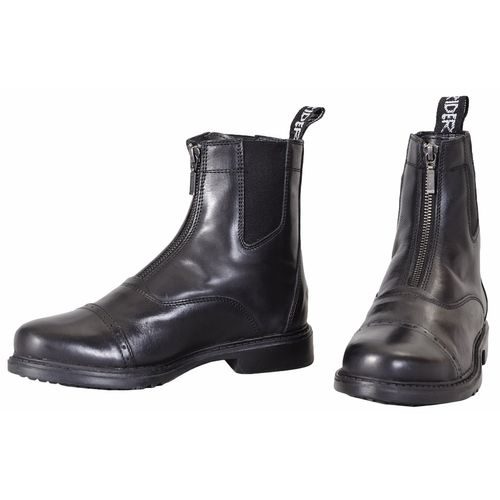 TuffRider Kids' Baroque Front Zip Paddock Boots w/Metal Zipper - Black