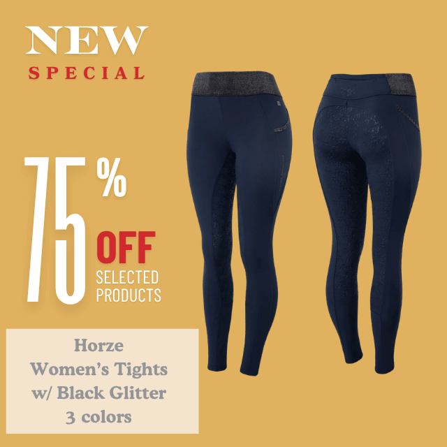 Horze Women's Tights w/ Black Glitter