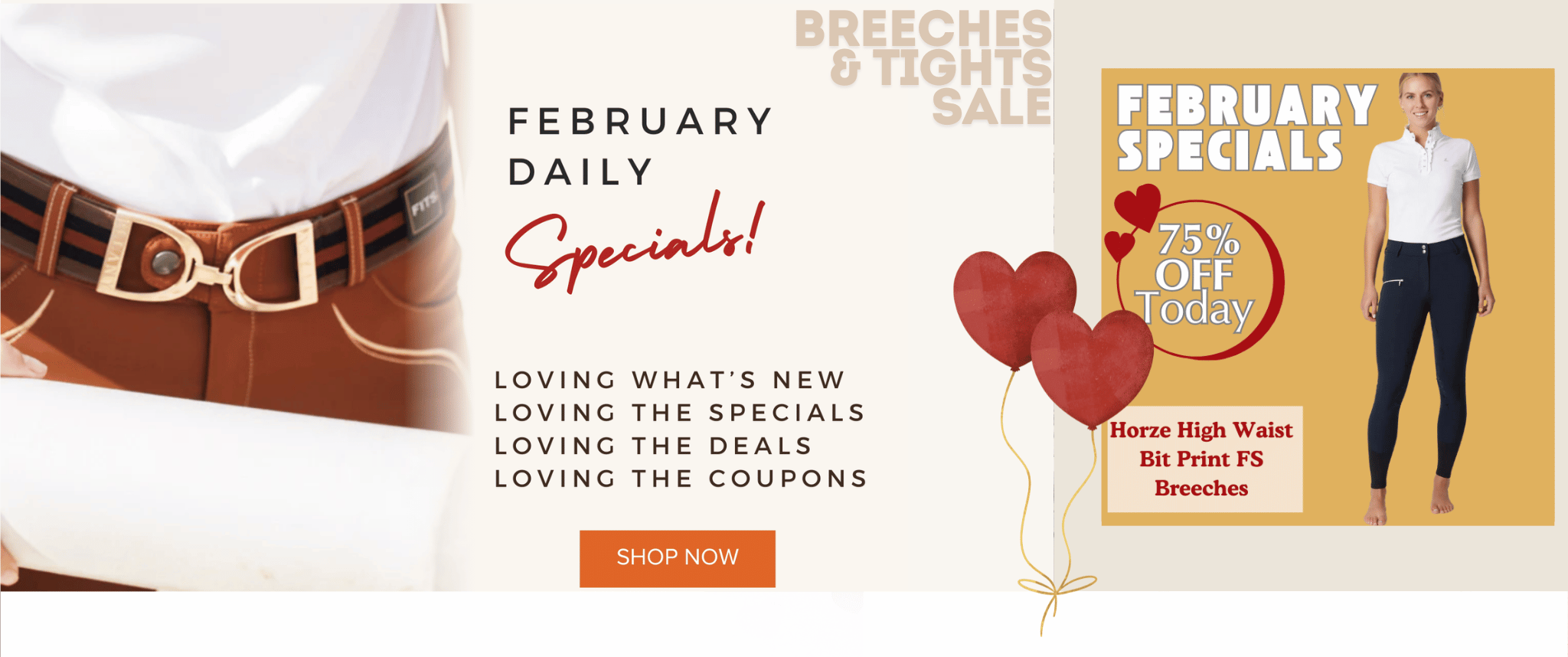 Get up to 75% off Breeches from our Fast Ship Brands