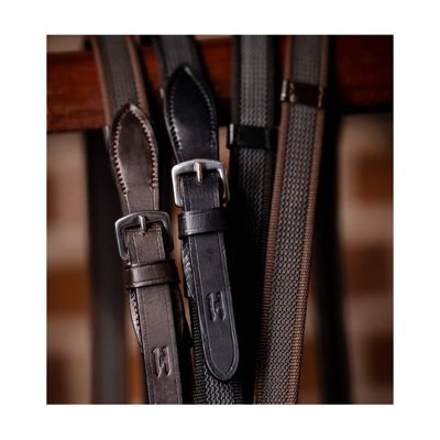 Horseware Rubber Grip Continental Reins - Brown