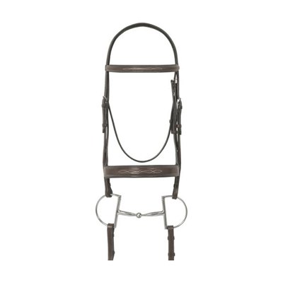 Ovation Elite Fancy Raised Flat Wide Noseband Traditional Crown - Dark Brown