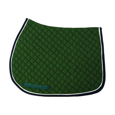 TuffRider Basic All Purpose Saddle Pad w/Trim and Piping - Hunter/Navy/White