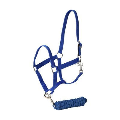 TuffRider Halter and Lead Rope Set w/Breakaway Leather - Blue