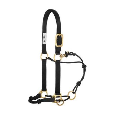 Weaver Kalley Krickeberg Nylon & Rope Horseman's Halter w/Side Ring - Black/Black