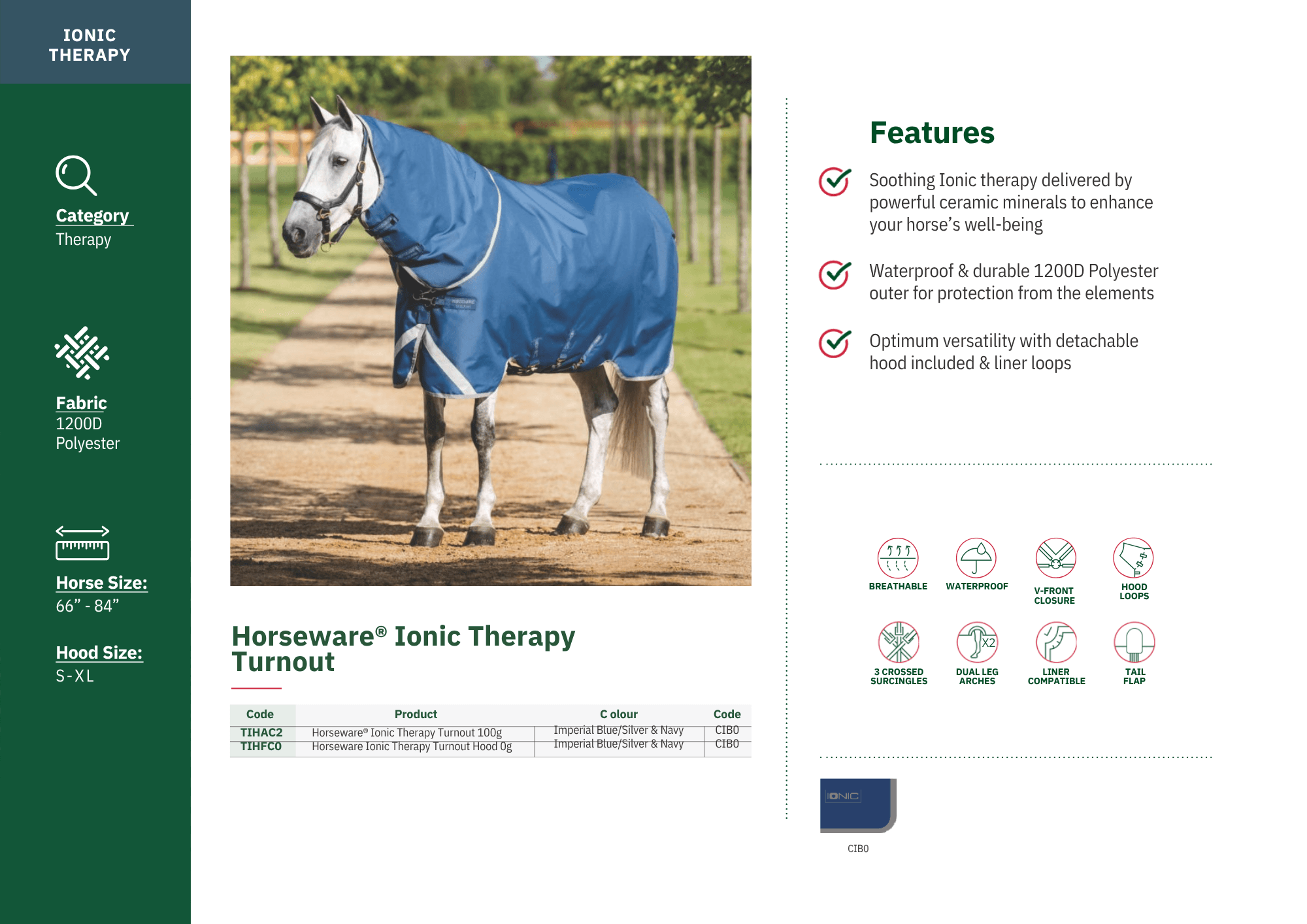 Horseware Ionic Therapy Turnout