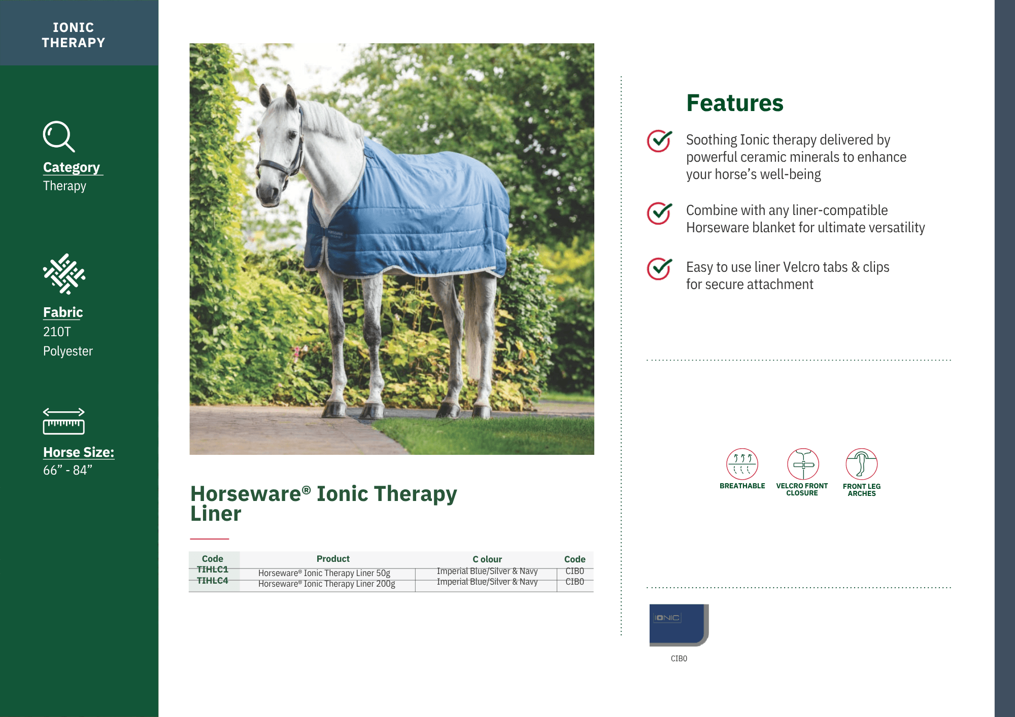 Horseware Ionic Therapy Liner