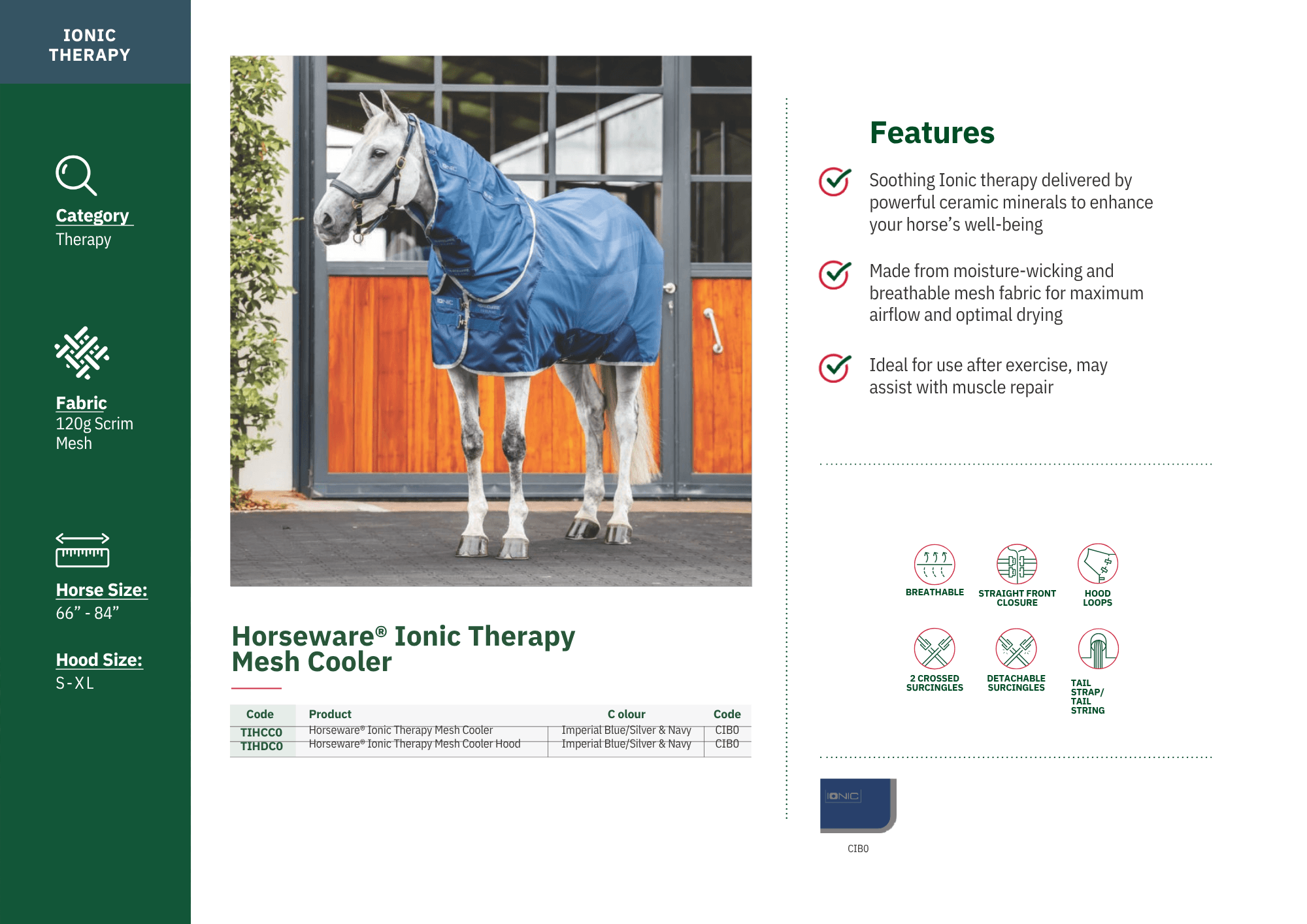Horseware Ionic Therapy Mesh Cooler