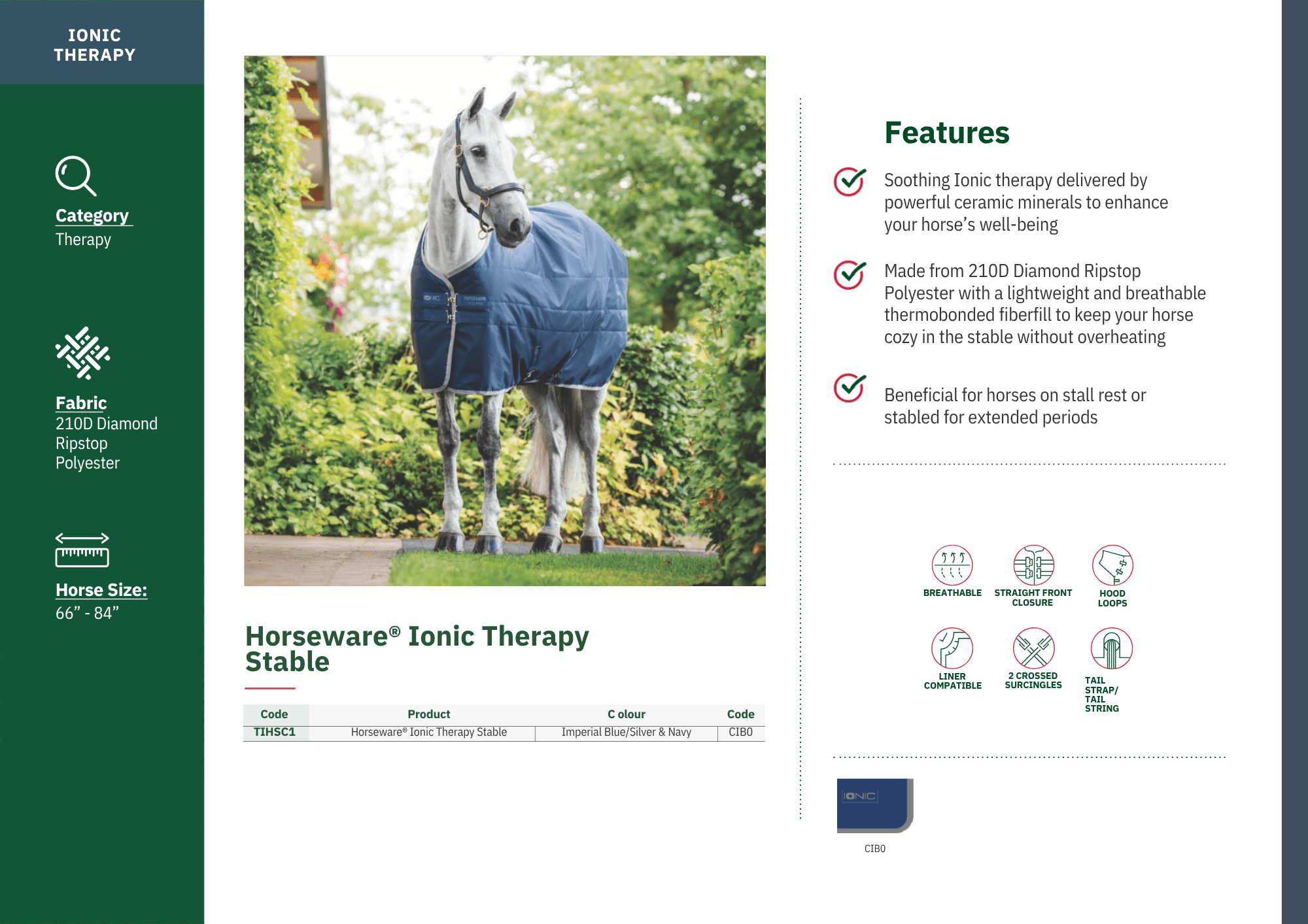 Horseware Ionic Therapy Stable