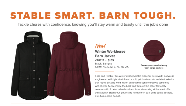 The Winter Workhorse Barn jacket by Kerrits