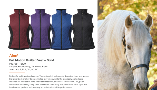 Full Motion Quilted Vests - Solid