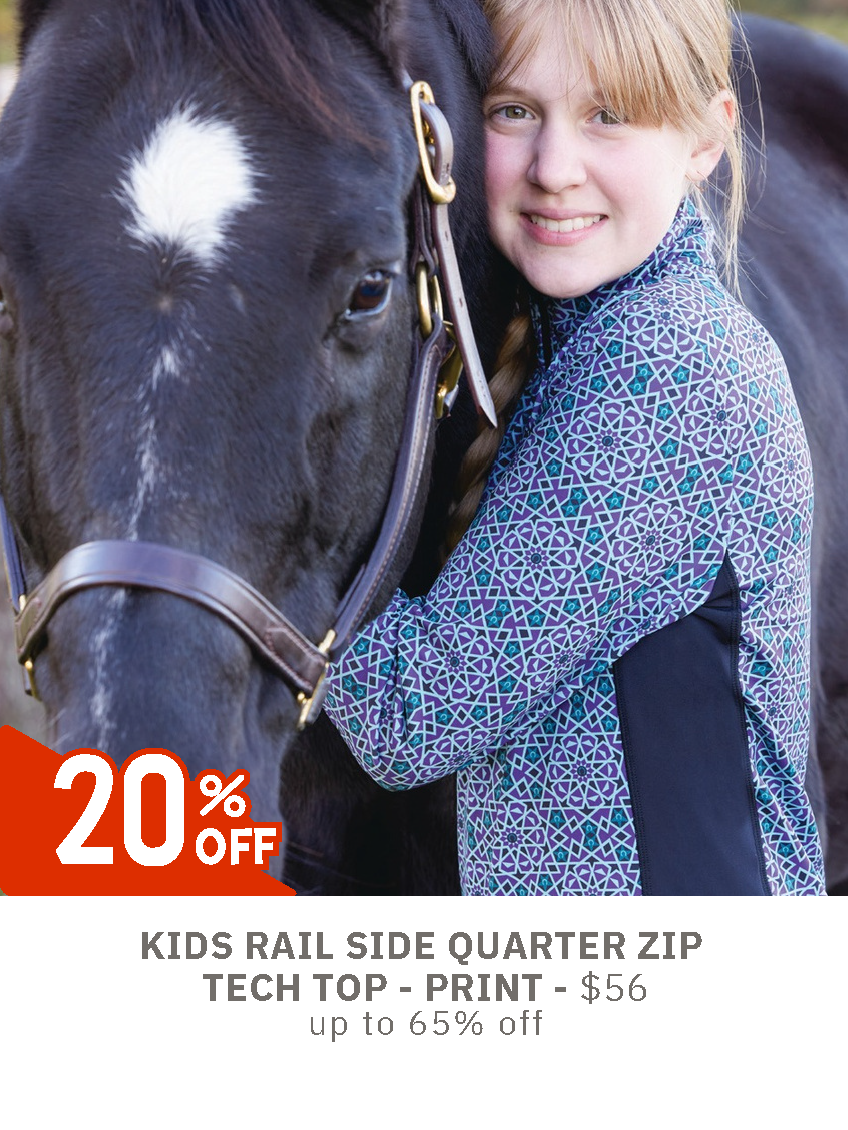 Kerrits Winter Sale - Kids Rail Side Quarter Zip Tech Top