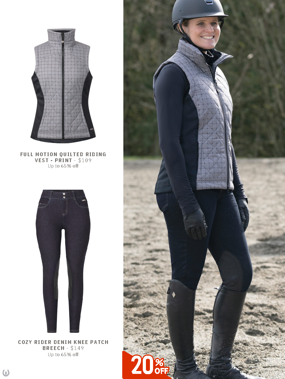 Kerrits Full Motion Vest & Cozy Rider Breeches