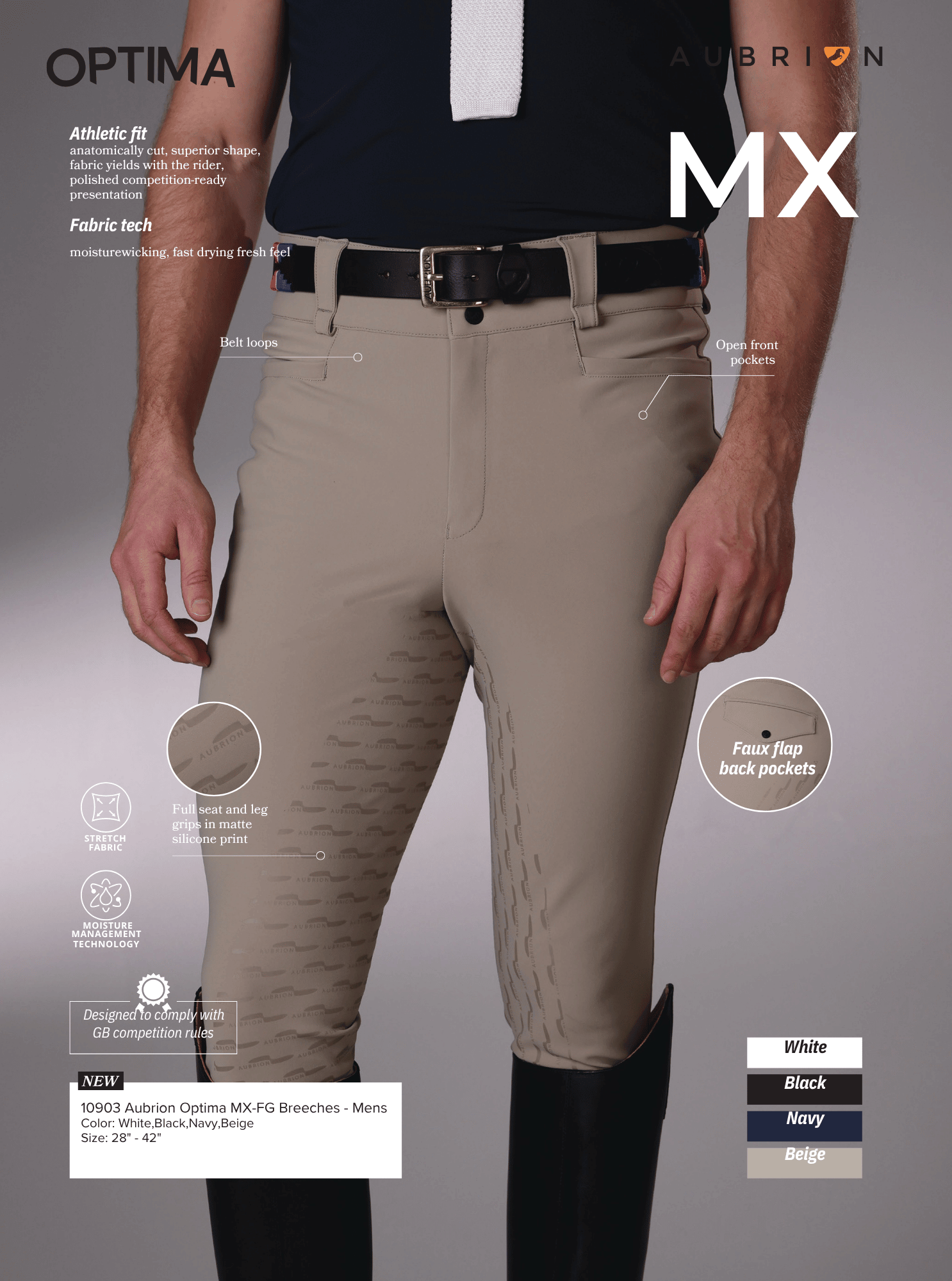 Aubrion Optima Men's MX-FG Breeches