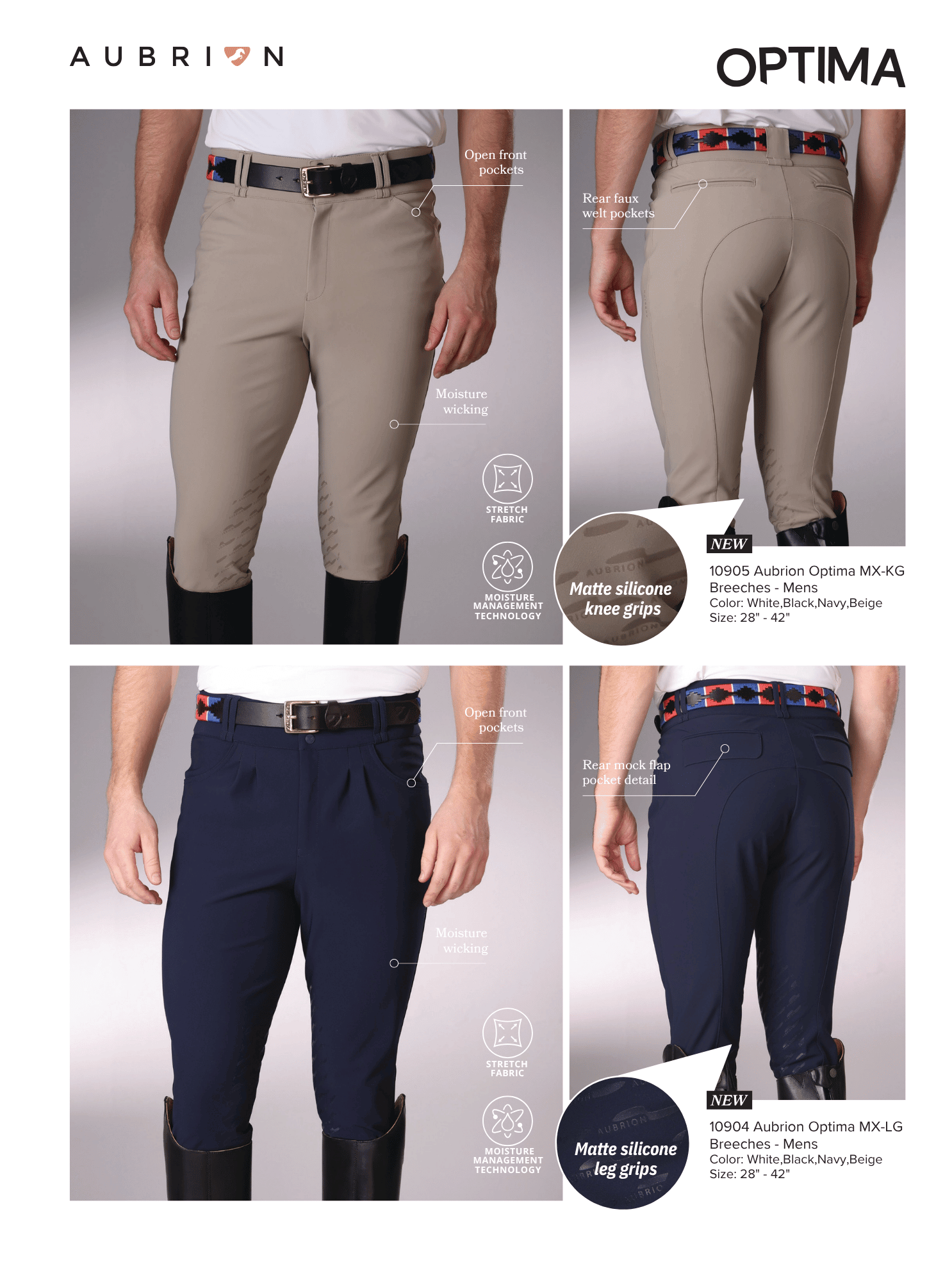 Aubrion Optima Men's MX-LG Breeches