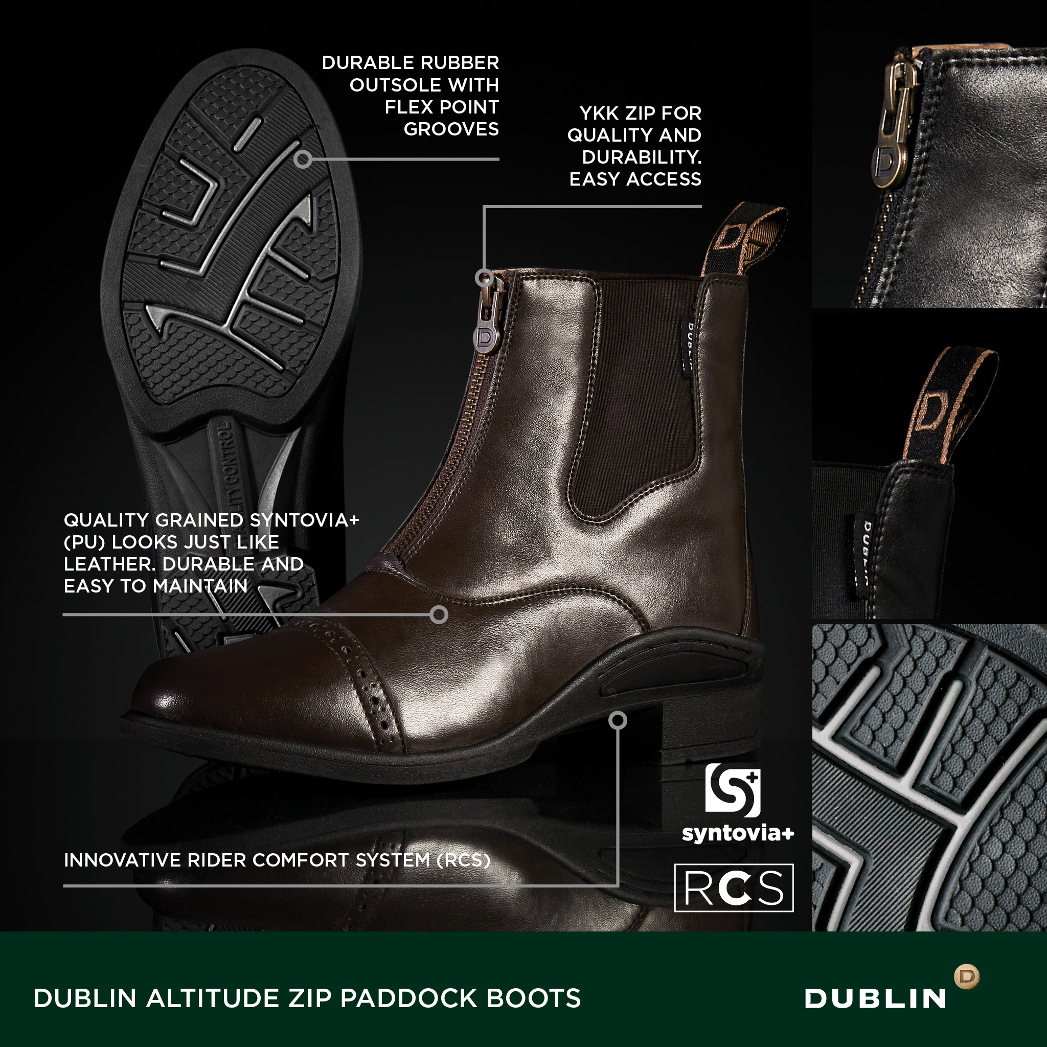 Dublin Altitude Zip Paddock Boots in Syntovia