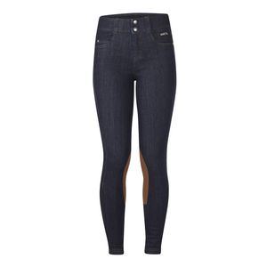 Kerrits Kids' Stretch Denim Knee Patch Breeches - Classic Dark Blue