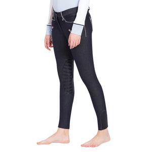 Equine Couture Women's Alice Denim Embroidered Breeches - EC Navy