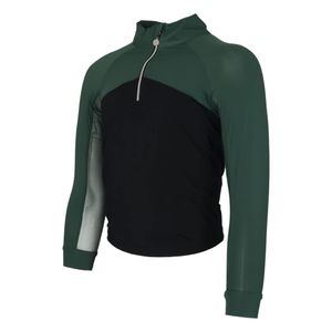 Dapplebay Kids' 1/4 Zip Long Sleeve Shirt - Evergreen/Black