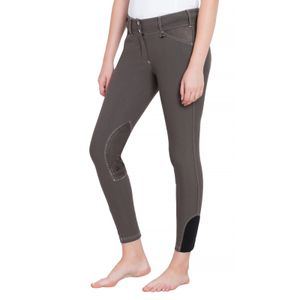 Equine Couture Women's Sportif Natasha Knee Patch Breeches - Charcoal/White Stitching
