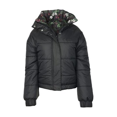 Dapplebay Women's Reversible Puffer Jacket - Black/Blackberry Daze