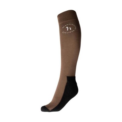 Horze Women's Nixie Bamboo Winter Riding Socks - Coffee Quartz