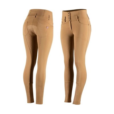 Horze Women's Tara Full Seat Breeches - Tobacco Brown