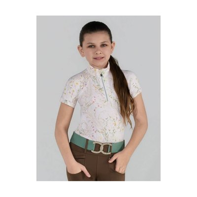 Dapplebay Kids' 1/4 Zip Short Sleeve Shirt - Light Pink Dragonfly Meadow