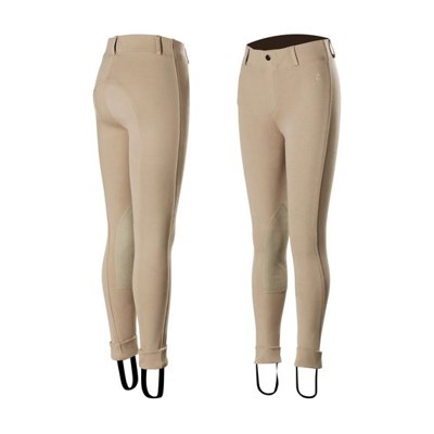 Horze Kids' Nora Knee Patch Jodhpurs - Tan