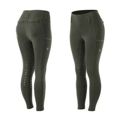 Equinavia Women's Inga Fusion Full Grip Tights - Olive Green