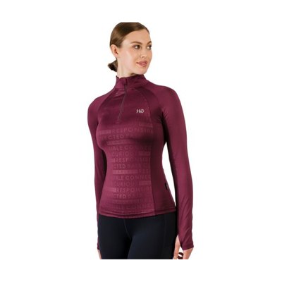 Horseware Women's Aveen Half Zip Long Sleeve Tech Top - Beetroot