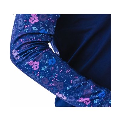 Ovation Kids' 1/4 Zip Long Sleeve Printed Sun Shirt - Navy Mosaic Floral Print