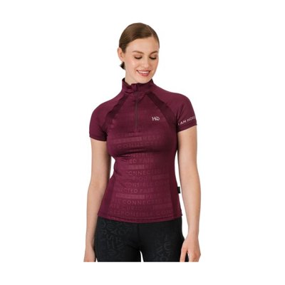 Horseware Women's Aveen Half Zip Short Sleeve Tech Top - Beetroot