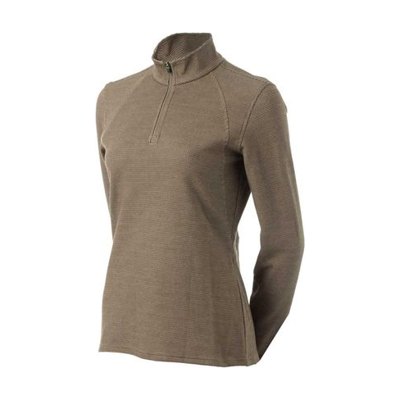 Equinavia Women's Lara Houndstooth Quarter Zip - Brown/Beige