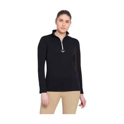 TuffRider Women's Ventilated Technical Long Sleeve Sport Shirt - Black