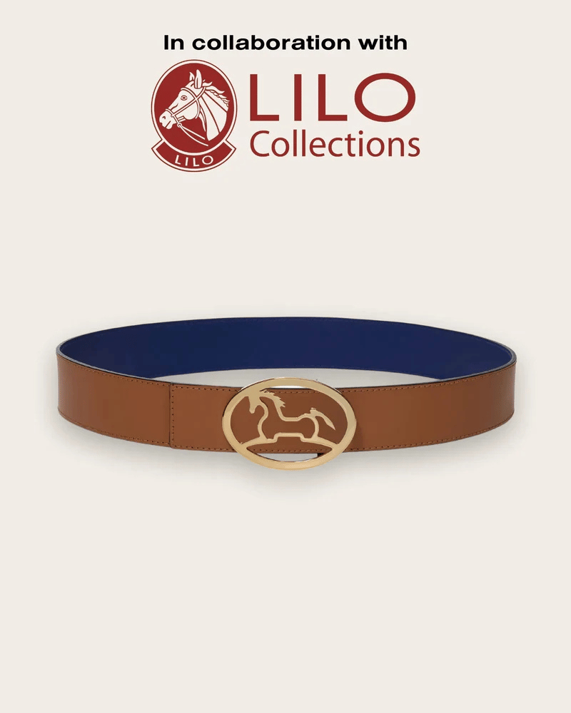 Bobby Reversible Belt - Camel/Twilight Blue