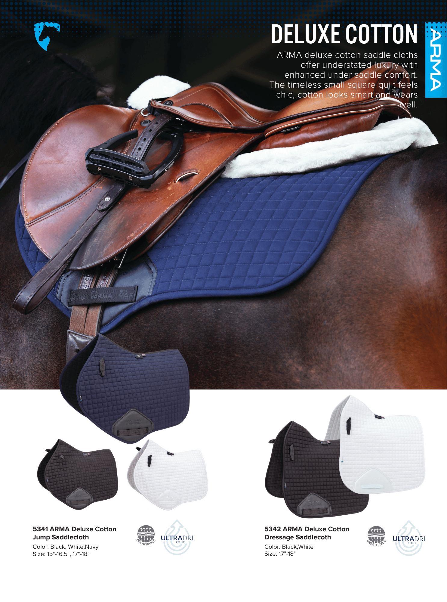 ARMA Deluxe Cotton Saddle Pads