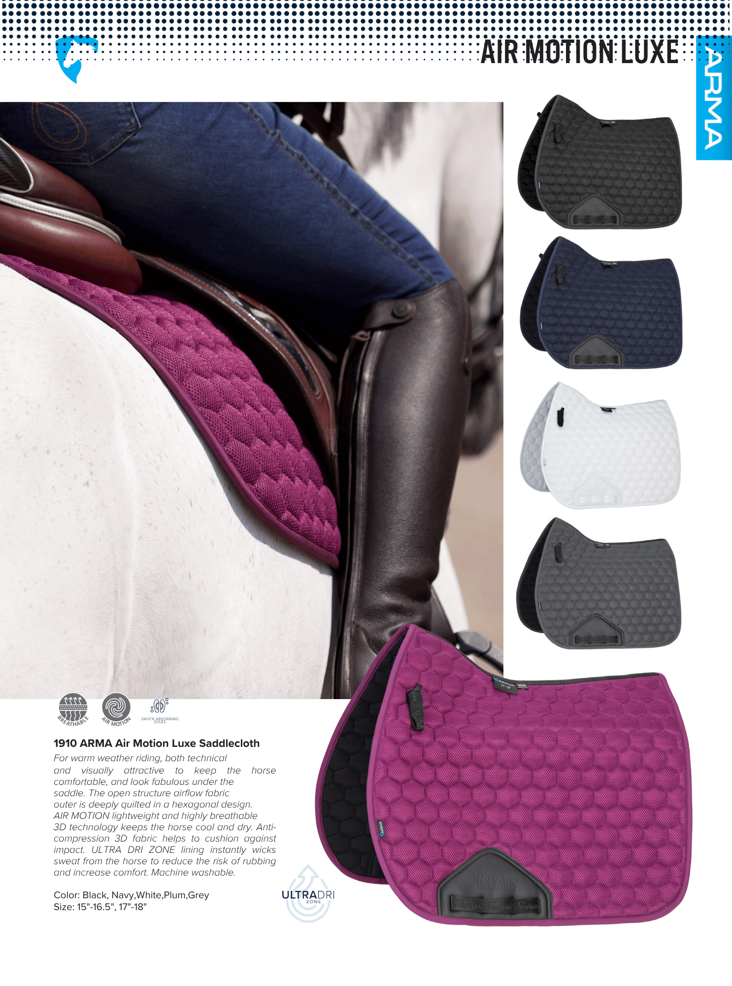 Shires ARMA Air Motion Luxe Saddle Pads