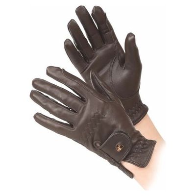 Shires Aubrion Leather Riding Gloves - Brown