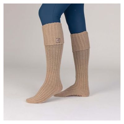 Shires Aubrion Equestrian Knit Boot Socks - Oat
