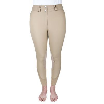 Equine Couture Women's Charlotte Suede Knee Patch Breech - Safari