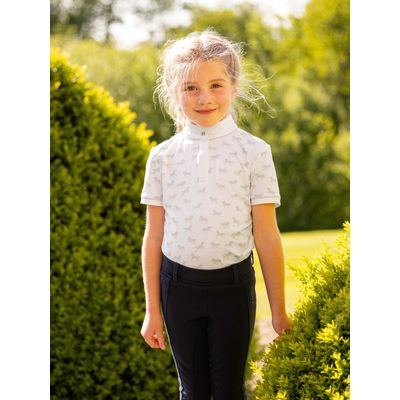 LeMieux Kids' Mini Bella Show Shirt - White/Ponies