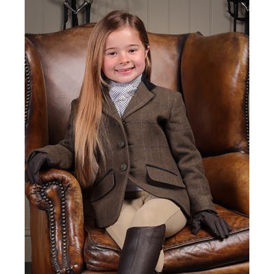 Shires Aubrion Kids' Saratoga Tweed Jacket - Green Check