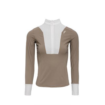 Alessandro Albanese Women's Vilamora Long Sleeve Zip Competition Shirt - Tan