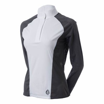 Equinavia Women's Sara Perforated Long Sleeved Show Shirt - Grey
